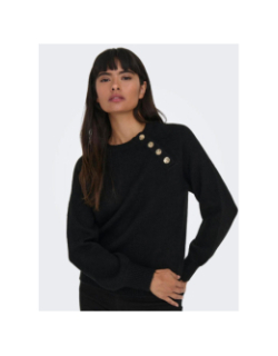 Pull col boutonné emma noir femme - Only