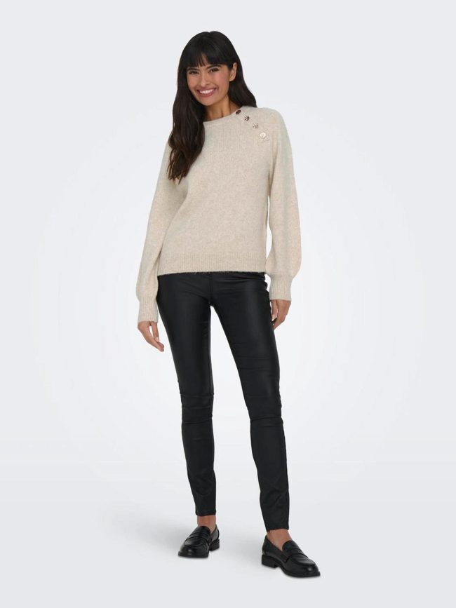 Pull col boutonné emma beige femme - Only