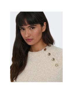 Pull col boutonné emma beige femme - Only