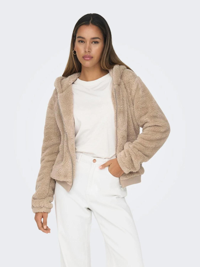 Veste en peluche new anna beige femme - Only