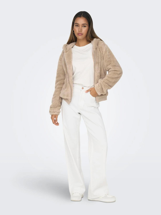 Veste en peluche new anna beige femme - Only