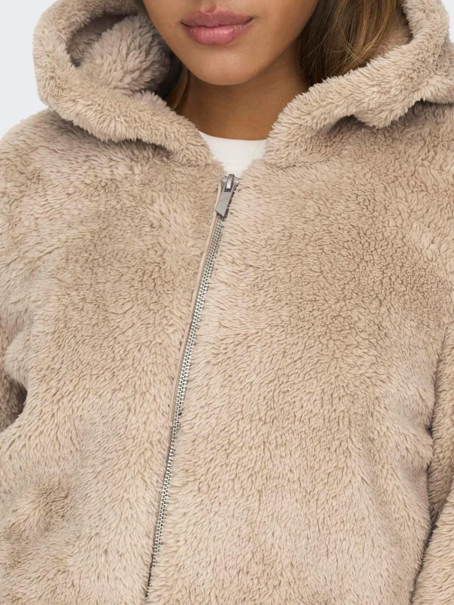 Veste en peluche new anna beige femme - Only