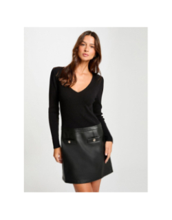 Robe bi-matière regota noir femme - Morgan