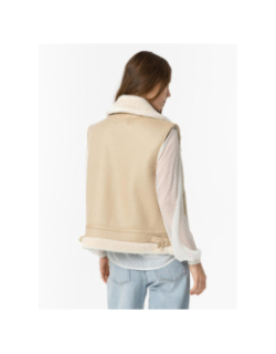 Veste sans manche fourrée icy beige femme - Tiffosi