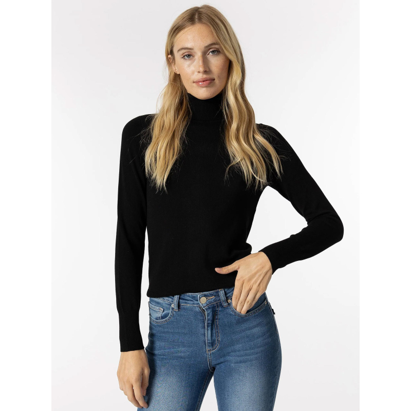 Pull col roulé agate 5 noir femme - Tiffosi