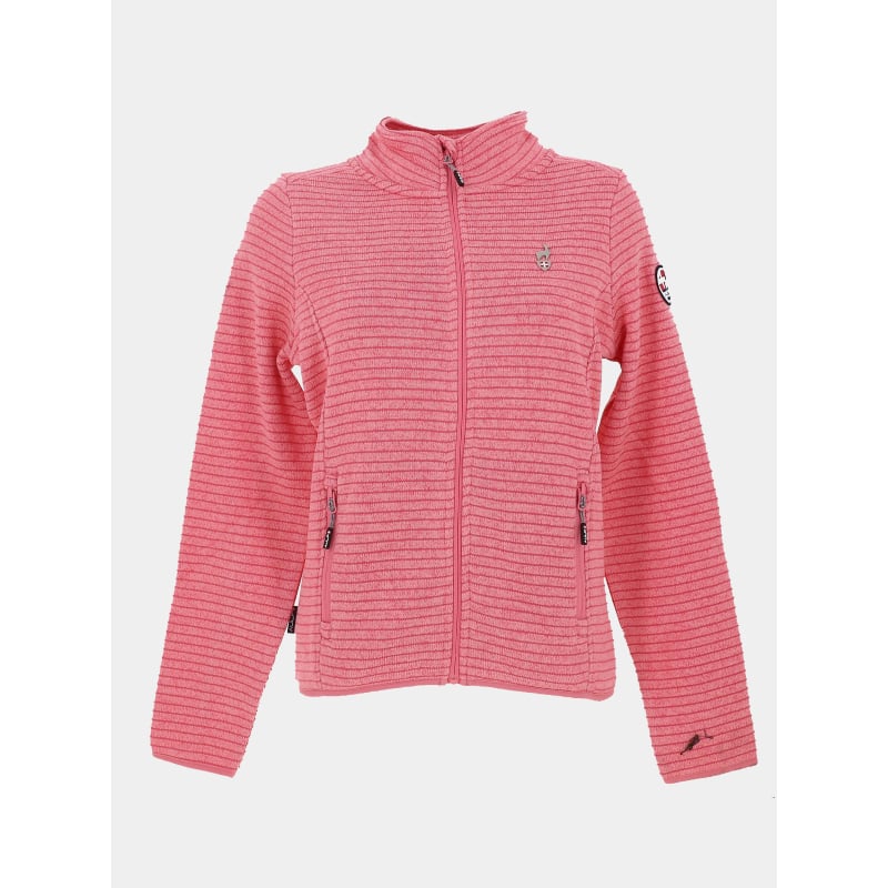 Veste polaire en maille chinée trayo rose femme - Aulp