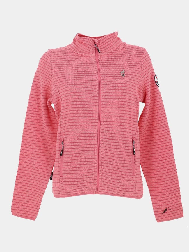 Veste polaire en maille chinée trayo rose femme - Aulp