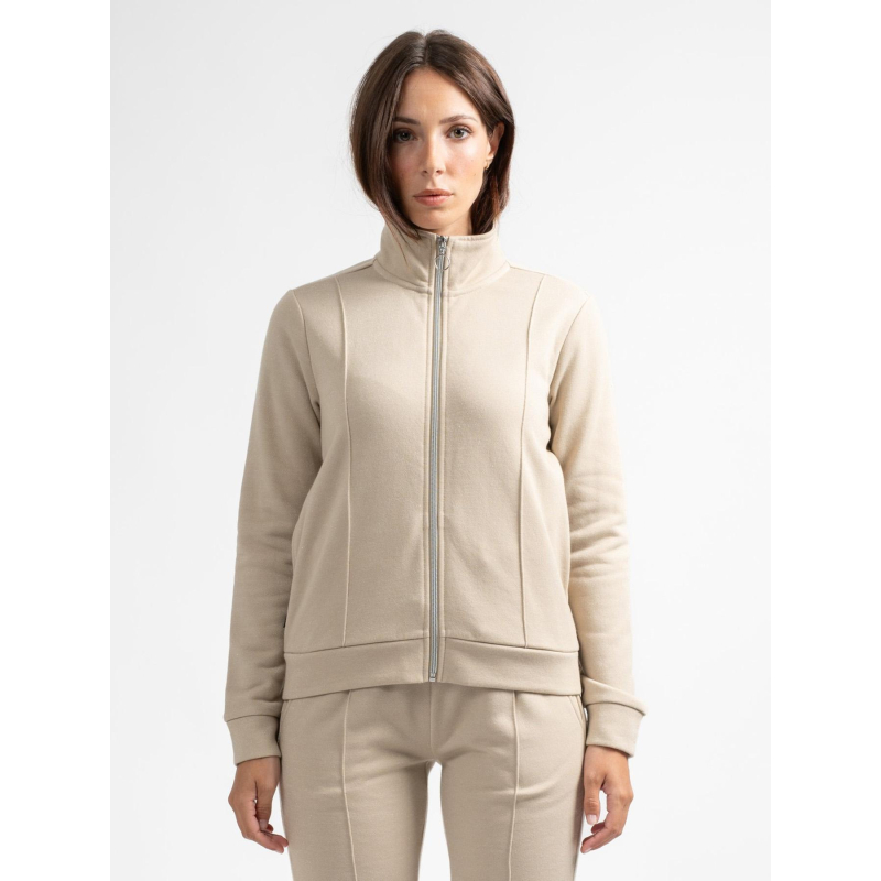 Sweat zippé effet pailleté dicler beige femme - Sun Valley