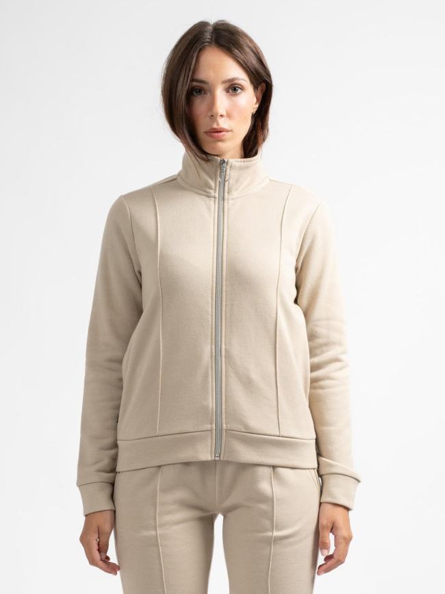 Sweat zippé effet pailleté dicler beige femme - Sun Valley