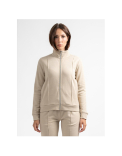 Sweat zippé effet pailleté dicler beige femme - Sun Valley