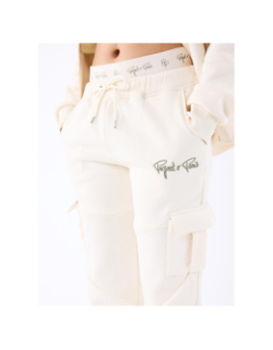 Jogging double ceinture logo beige femme - Project X Paris