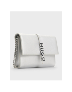 Pochette simili cuir laminé avec logo argenté femme - Hugo