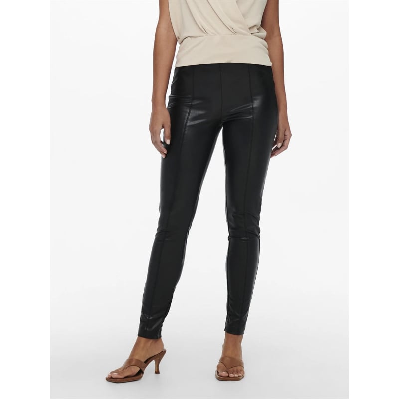 Pantalon simili-cuir jessie noir femme - Only