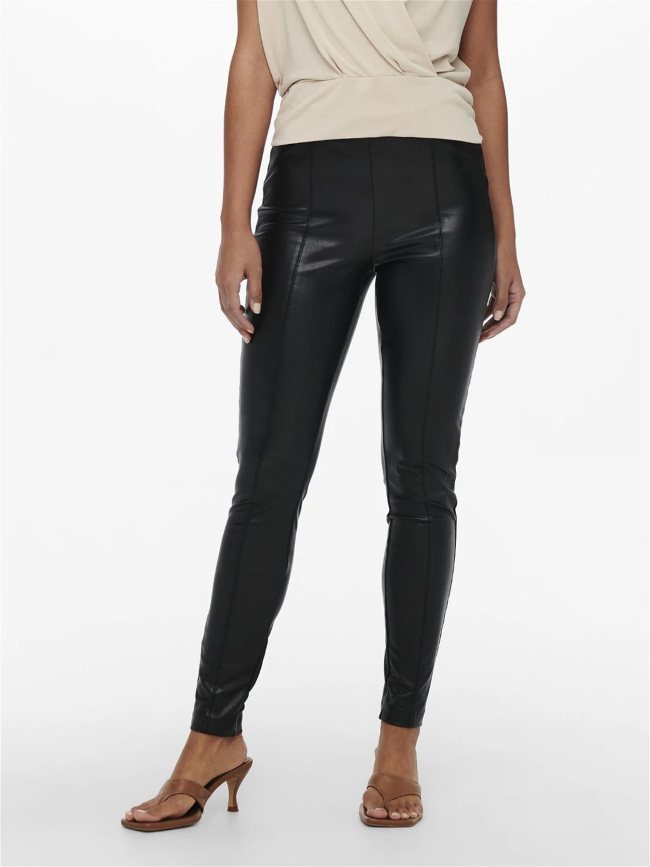 Pantalon simili-cuir jessie noir femme - Only