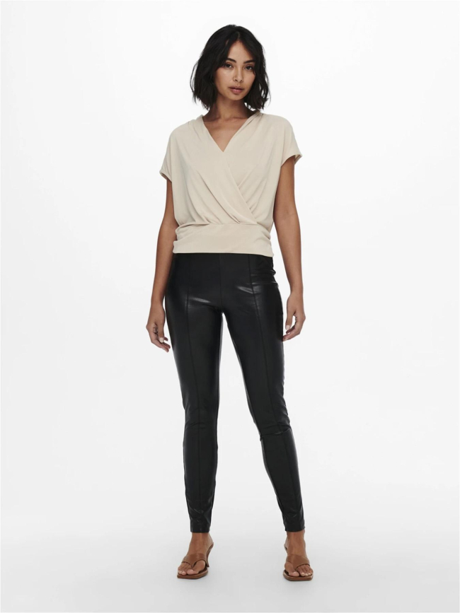 Pantalon simili-cuir jessie noir femme - Only