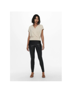 Pantalon simili-cuir jessie noir femme - Only