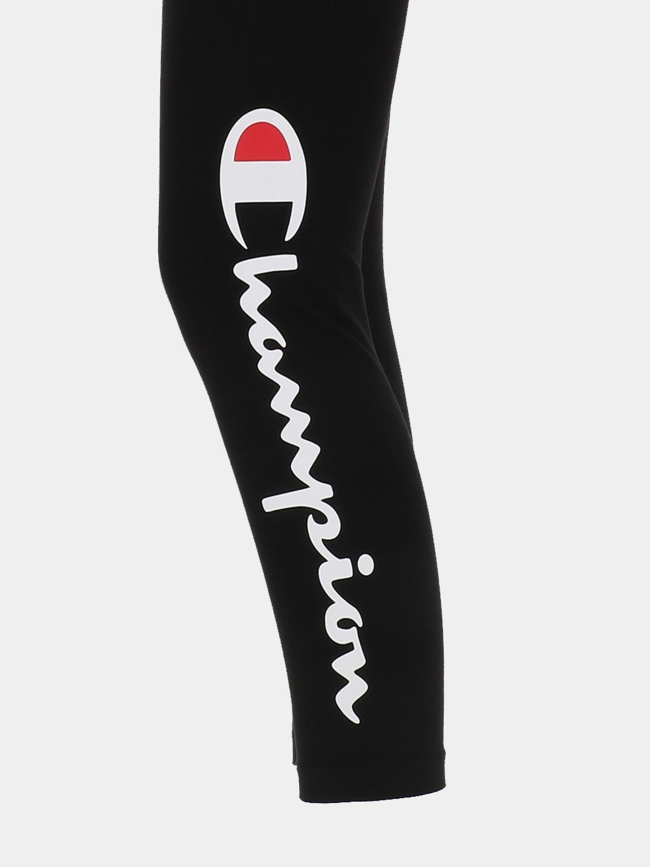 Leggings 3/4 logo vertical noir femme - Champion