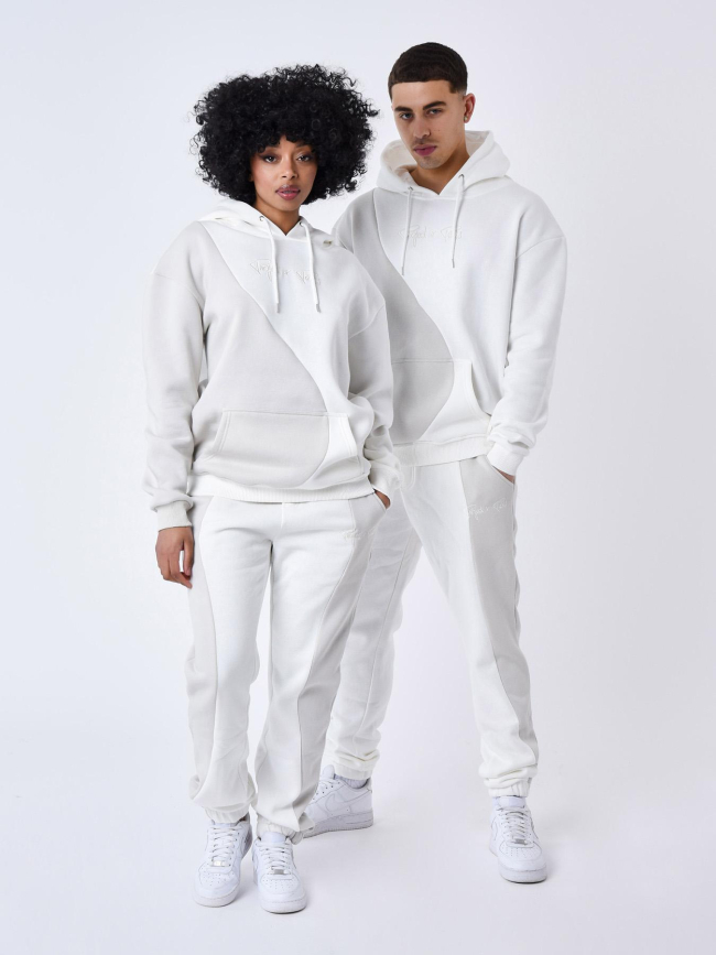 Jogging logo brodé bicolore blanc et gris homme - Project X Paris