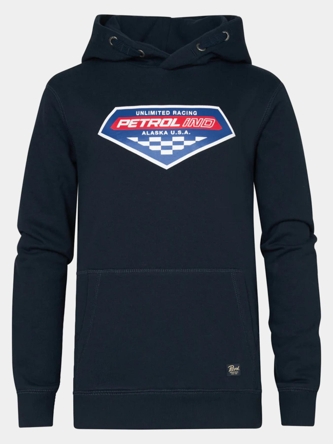 Sweat à capuche racing bleu marine homme - Petrol Industries