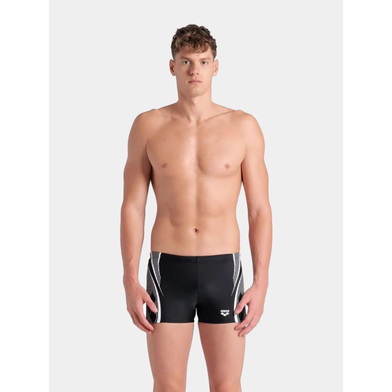 Boxer de bain swim short graphic noir et blanc homme - Arena