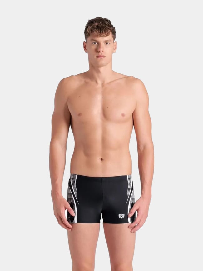 Boxer de bain swim short graphic noir et blanc homme - Arena