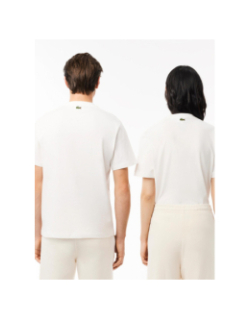 T-shirt en coton imprimé signature blanc adulte - Lacoste