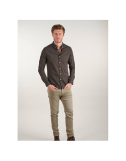 Chemise imprimée bogart noir marron homme - Deeluxe