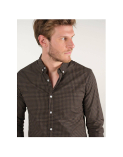 Chemise imprimée bogart noir marron homme - Deeluxe