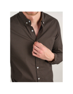 Chemise imprimée bogart noir marron homme - Deeluxe