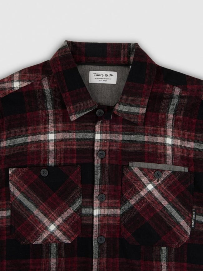 Chemise à carreaux c-turner rouge homme - Teddy Smith