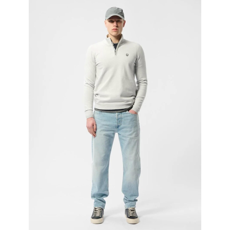 Pull col zippé marty gris homme - Teddy Smith