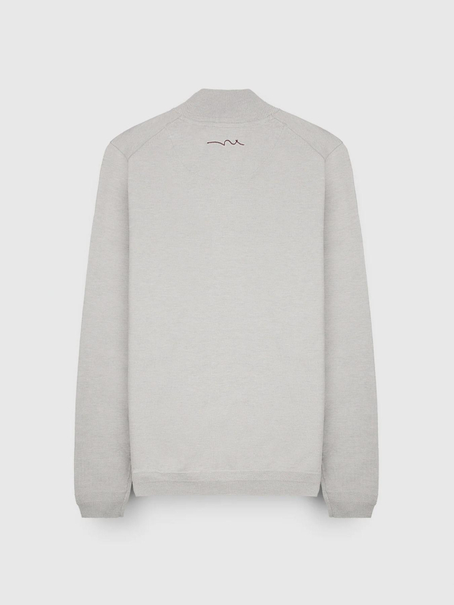 Pull col zippé marty gris homme - Teddy Smith