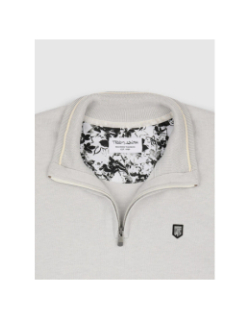 Pull col zippé marty gris homme - Teddy Smith