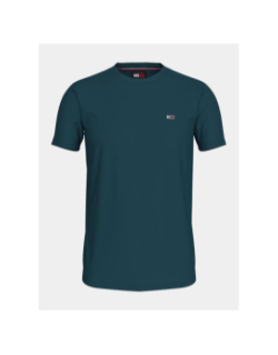 T-shirt ajusté logo badge turquoise homme - Tommy Jeans