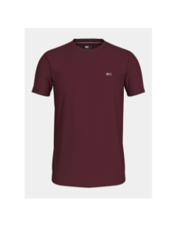 T-shirt ajusté logo badge bordeaux homme - Tommy Jeans