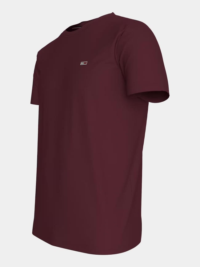 T-shirt ajusté logo badge bordeaux homme - Tommy Jeans