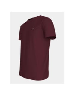 T-shirt ajusté logo badge bordeaux homme - Tommy Jeans