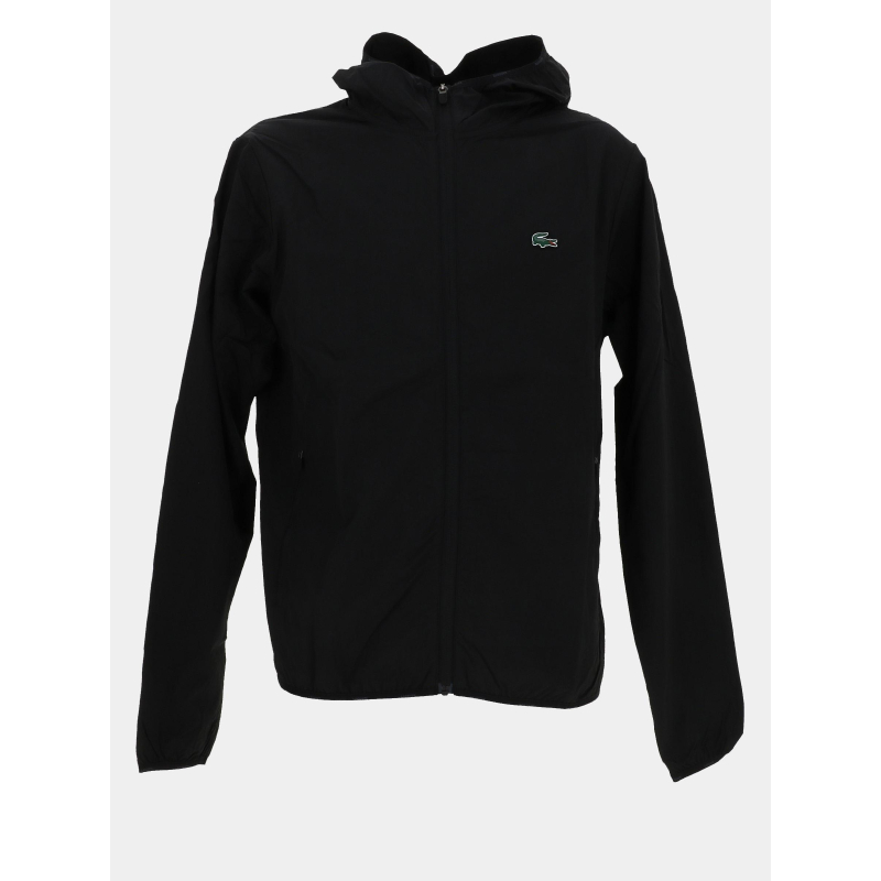 Veste zippée à capuche coupe vent noir homme - Lacoste