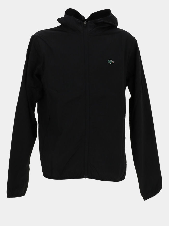 Veste zippée à capuche coupe vent noir homme - Lacoste