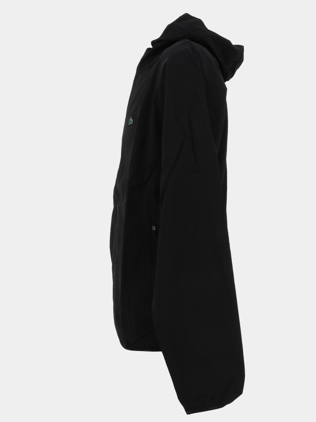 Veste zippée à capuche coupe vent noir homme - Lacoste