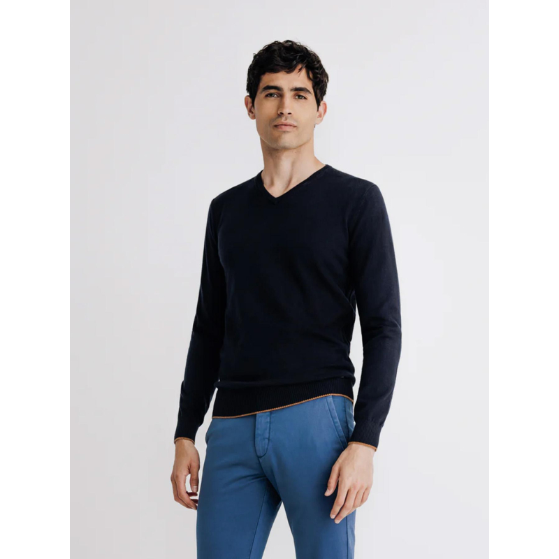 Pull brent bleu marine homme - Izac