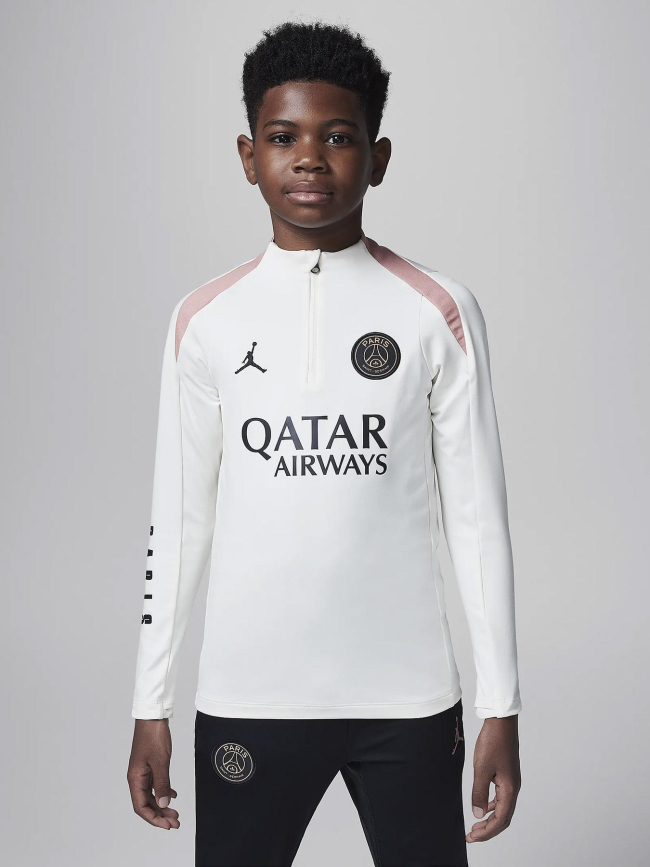 Haut d'entrainement foot psg strike 3e tenue beige enfant - Nike