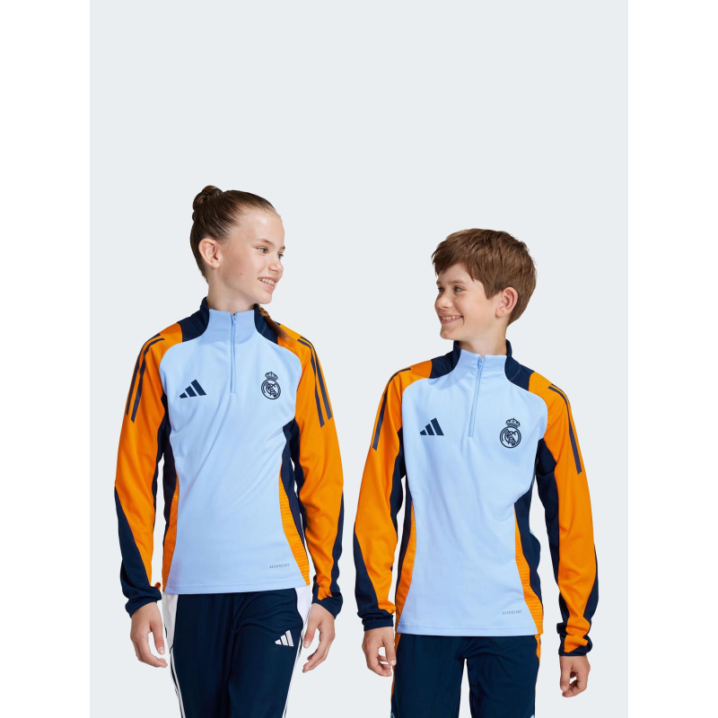 Haut d'entrainement foot real madrid 24/25 bleu enfant - Adidas