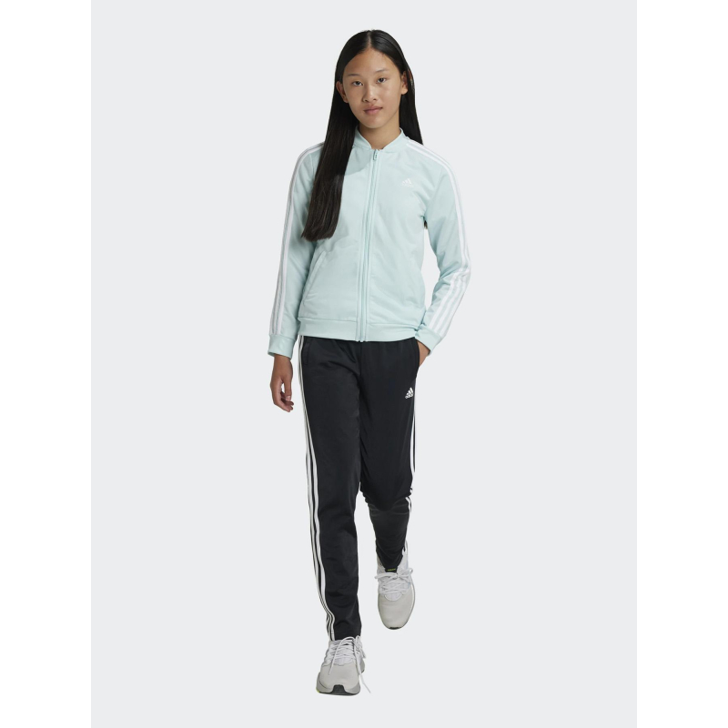 Ensemble sweat zippé et jogging bleu fille - Adidas