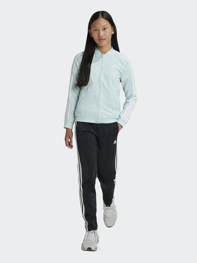 Ensemble sweat zippé et jogging bleu fille - Adidas