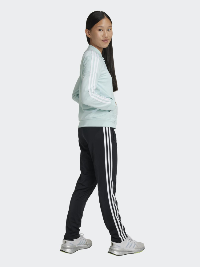 Ensemble sweat zippé et jogging bleu fille - Adidas