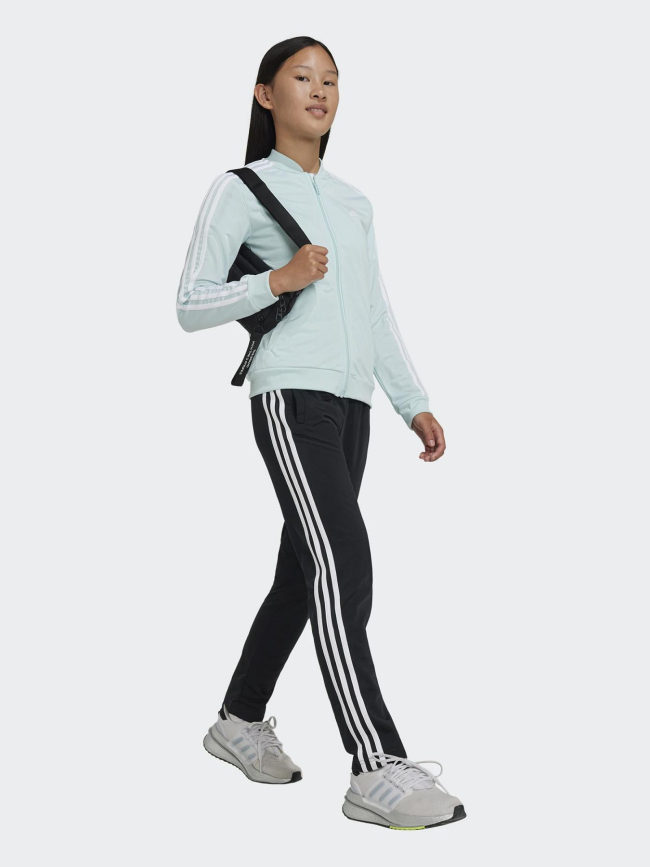 Ensemble sweat zippé et jogging bleu fille - Adidas