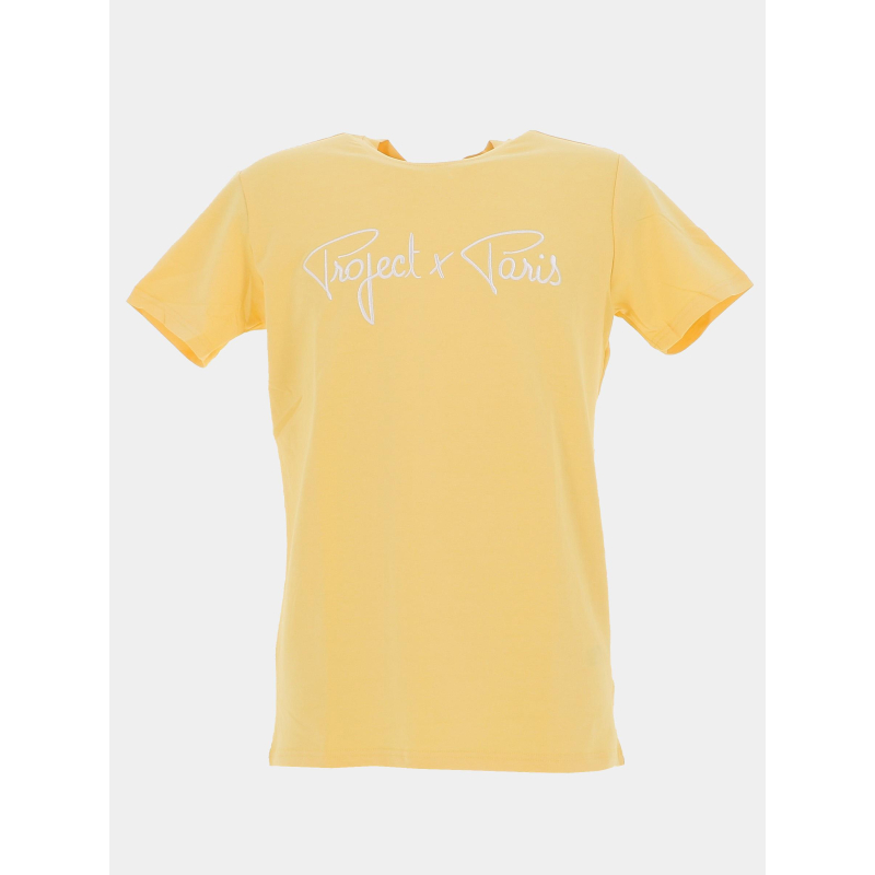 T-shirt logo brodé jaune homme - Project X Paris