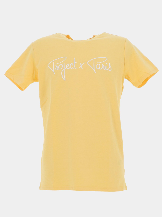 T-shirt logo brodé jaune homme - Project X Paris