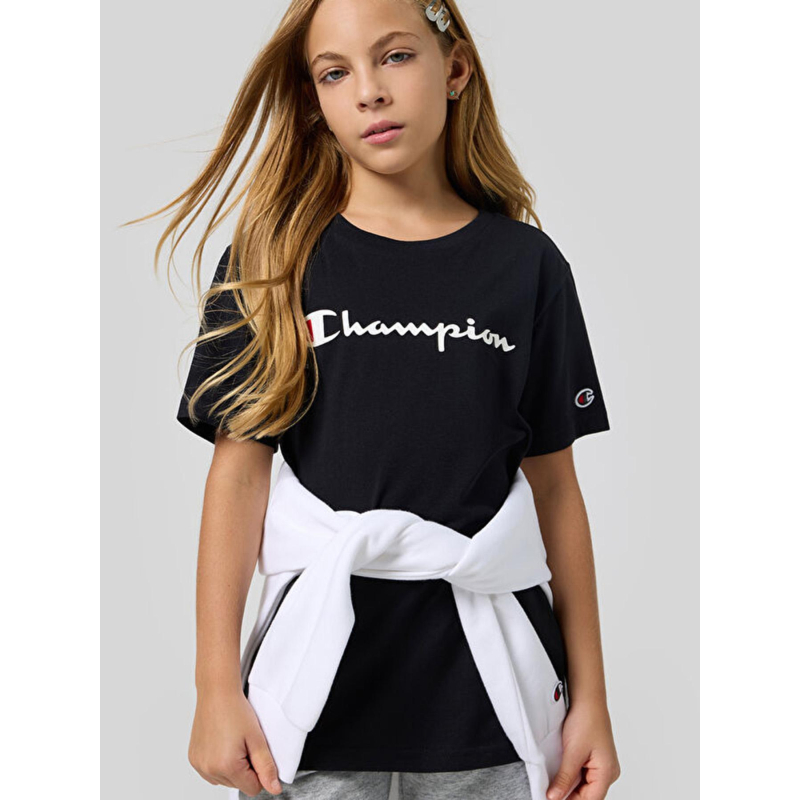 T-shirt à manches courtes crewneck logo noir enfant - Champion